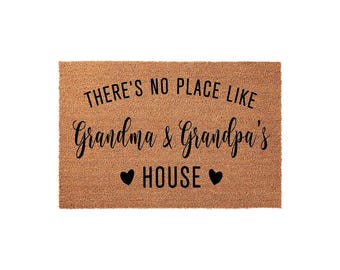 Grandma and Grandpa Welcome Mat, Coir Doormat for Birthday Christmas, Grandparents Day Gift
