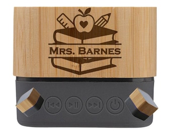 Personalized Teacher Bluetooth Speaker - Wireless Wood Gift 7018