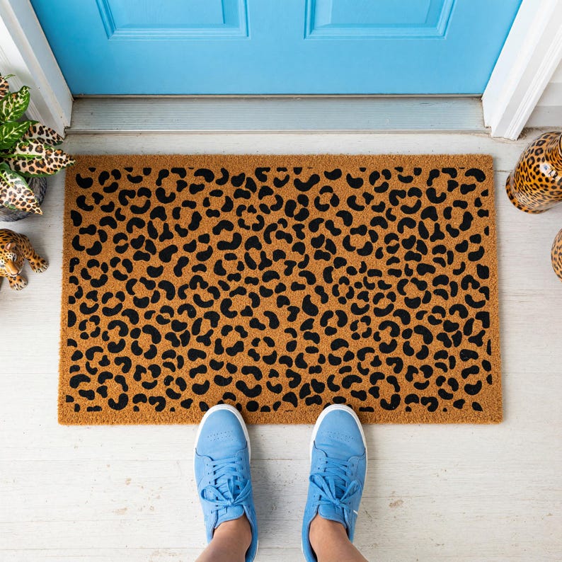 Leopard Print Doormat, Welcome Mat, Coir Doormats, Front Door Mat, Housewarming Gift, New Home Gift, Leopard Doormat, Animal Print bild 9