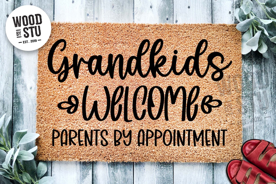 Doormat Grandkids Parents by Appointment Funny Grandparents Doormat Mat Funny