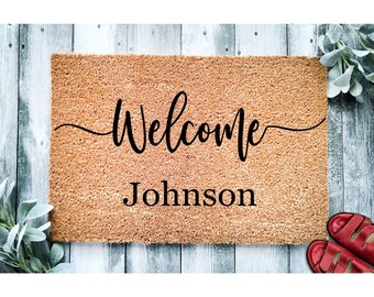Custom Doormat Housewarming Gift Wedding Gift Personalized Gift Closing Gift Welcome Mat Front Door Mat Farmhouse Decor New Home Newly 1047