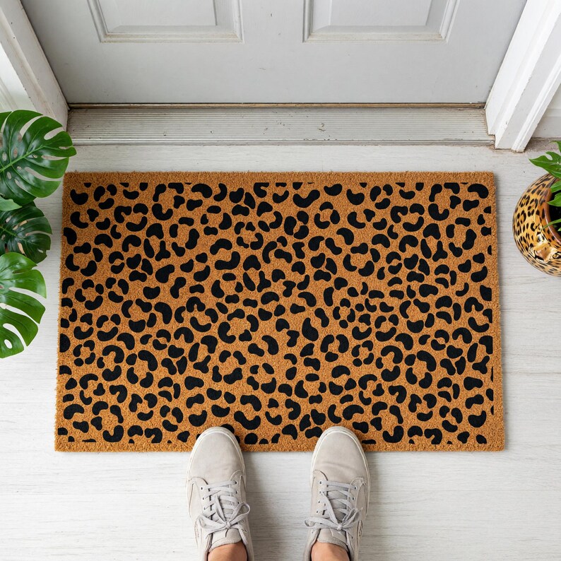 Leopard Print Doormat, Animal Print Mat, Spots Rug, Entry Decor 1613