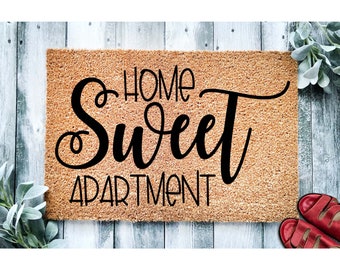 Doormat Home Sweet Apartment | Housewarming Gift | Wedding Gift | Custom Doormat | Closing Gift | Welcome Doormat | Front Door Mat 1719**