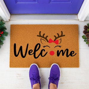 Christmas Reindeer Doormat, Welcome Mat, Holiday Door Mat, Winter Doormat, Christmas Gift, Funny Doormats, Festive Porch Decor 画像 11