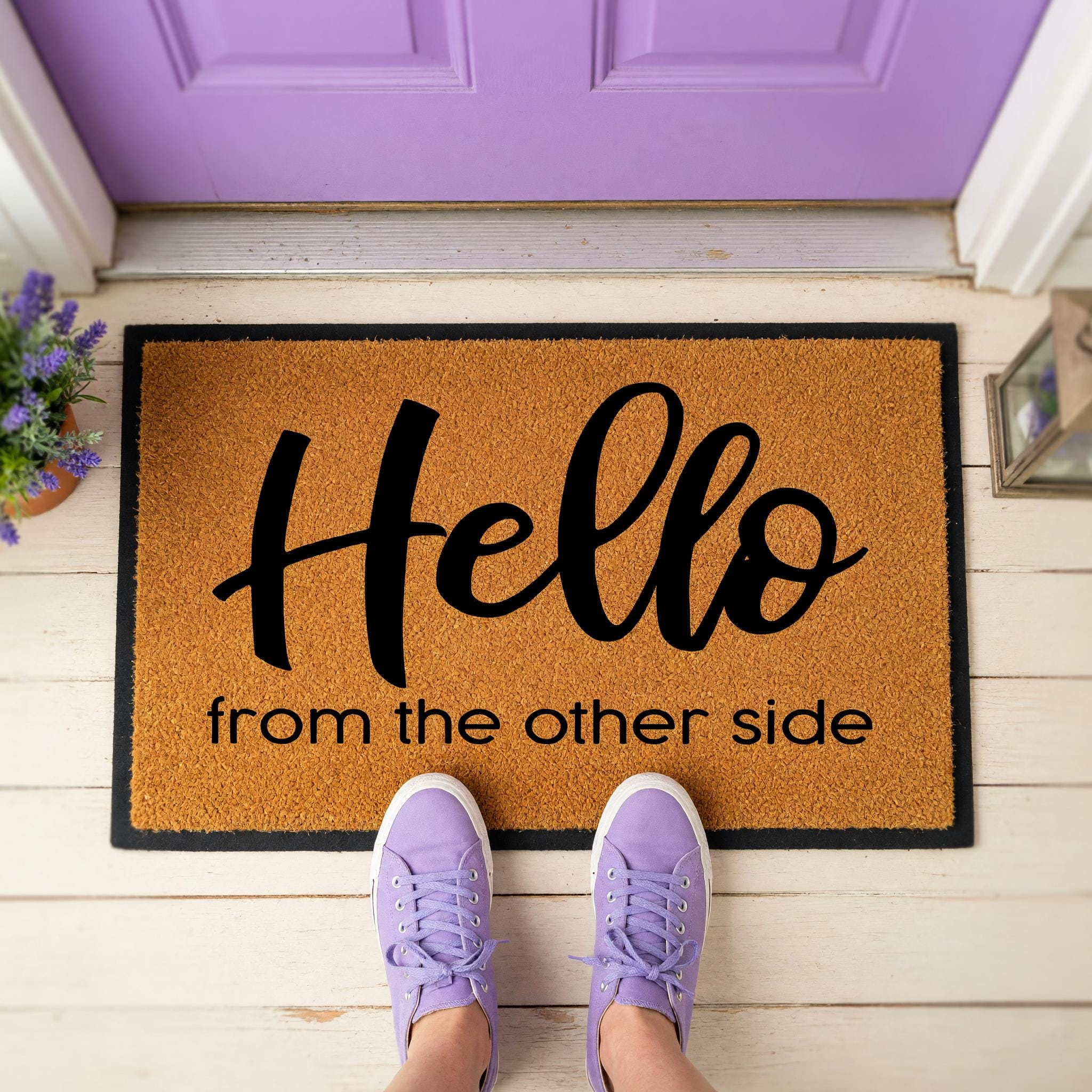 Hello From the Other Side, Funny Welcome Mat, Front Porch