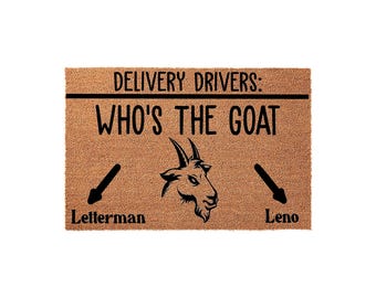 Funny Custom Doormat, Personalized Goat Welcome Mat, Housewarming Gift, Front Door Mat, Delivery Driver Rug, Funny Door Mats