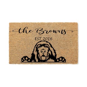 Newfoundland – Personalized 100% Coconut Coir Doormat • Dog Breed Welcome Mat & Custom Door Mat • Comes in 7 Sizes 1189