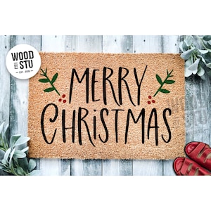 Doormat Merry Christmas | Christmas Doormat | Winter Decoration | Welcome Mat | Holiday Doormat | Winter Decor | Christmas Gift 1574**