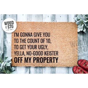 Doormat I'm Gonna Give You to the Count of 10 Funny Christmas | Funny Christmas Doormat | Go Away | Christmas Holiday Gift Coir Mat 1836**