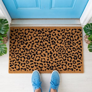 Leopard Print Doormat, Animal Print Mat, Spots Rug, Entry Decor 1613