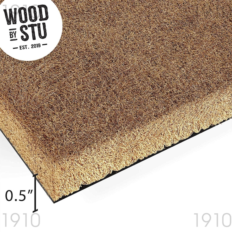 a logo for a company called "Wood by Stu" with a textured background and a wooden plank design.