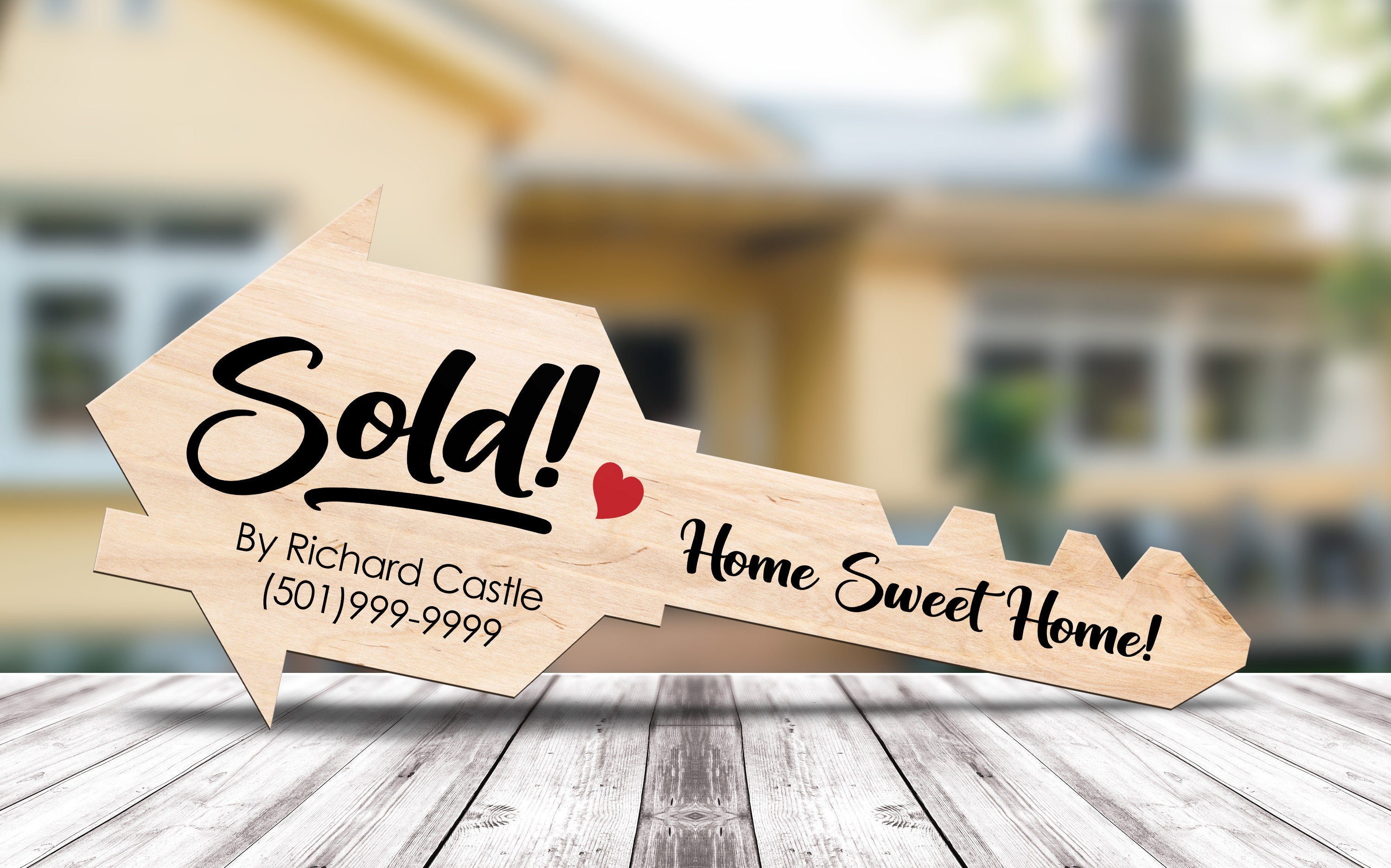 Realtor Sold Key Sign, Key Shape Sold Sign, Key Shaped Sign, Realtor