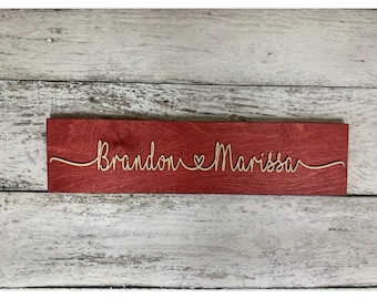 Personalized Couple Name Sign, Anniversary Gift, Wedding Gift, Custom Name Sign, Personalized Custom Wall Art, Couple