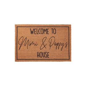 Mimi and Poppy's House Personalized Doormat - Custom Grandparent Welcome Mat
