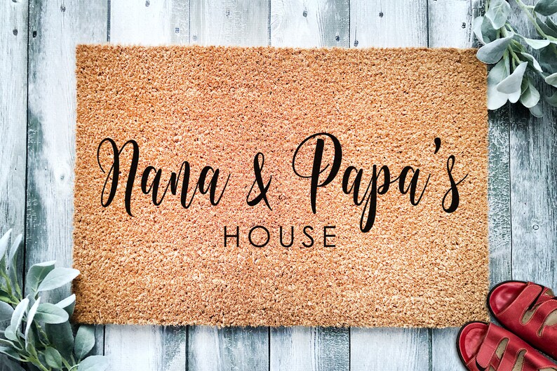 Customizable Grandparent's Day Gift for Grandparents | Nana and Papa's House | Grandpa Grandma Doormat | Nanny | Nana | Granny Door Mat 