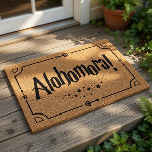 Potter Doormat, Alohomora Welcome Mat, Housewarming Gift, Movie Lover Gift, Funny Doormats, New Home Closing, Door Mat, Funny House Warming