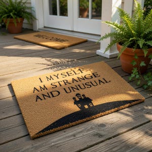 Strange And Unusual Doormat, Coir Welcome Mat, Gothic Gift, Spooky Halloween Doormats, Beetlejuice Gift, Funny Door Mat, Goth Decor
