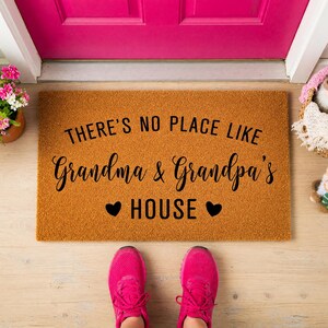 Custom Personalized Doormat: There's No Place Like Grandma & Grandpa's House, Welcome Mat