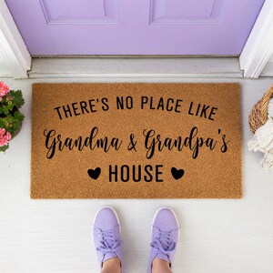 Custom Personalized Doormat: There's No Place Like Grandma & Grandpa's House, Welcome Mat