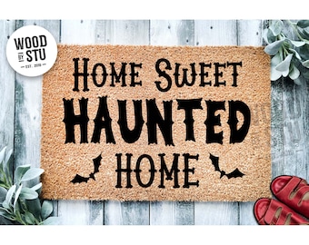 Doormat Home Sweet Haunted Home l Funny Doormat Welcome Mat Halloween Decor Funny Door Mat Home Doormat Halloween Welcome Mat 1276**