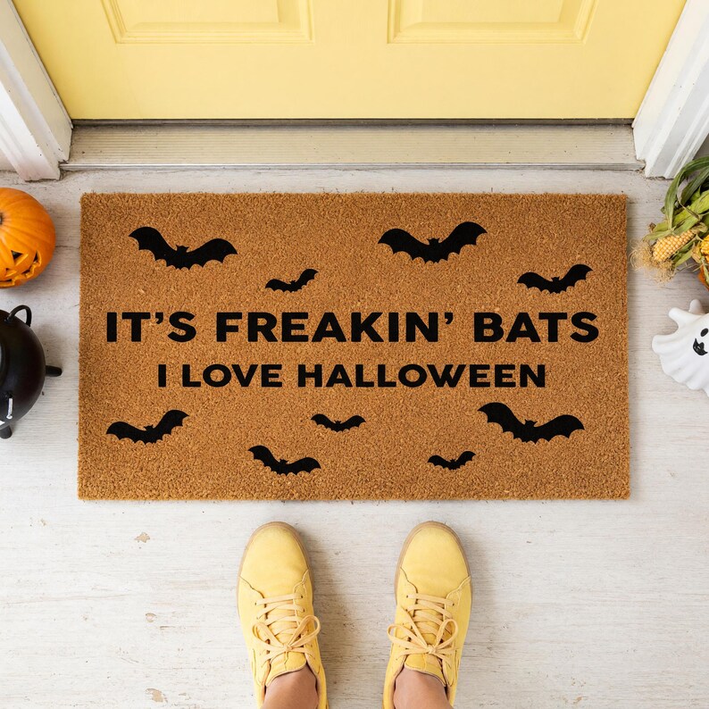 It’s Freakin’ Bats I Love Halloween Doormat Welcome Mat 1497