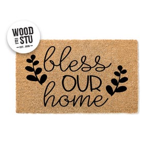 Doormat Bless Our Home - Christian Home Religious Doormat - Welcome - Farmhouse Door Mat - Rustic Decor Gift - Home Doormat Wholesome 1721**