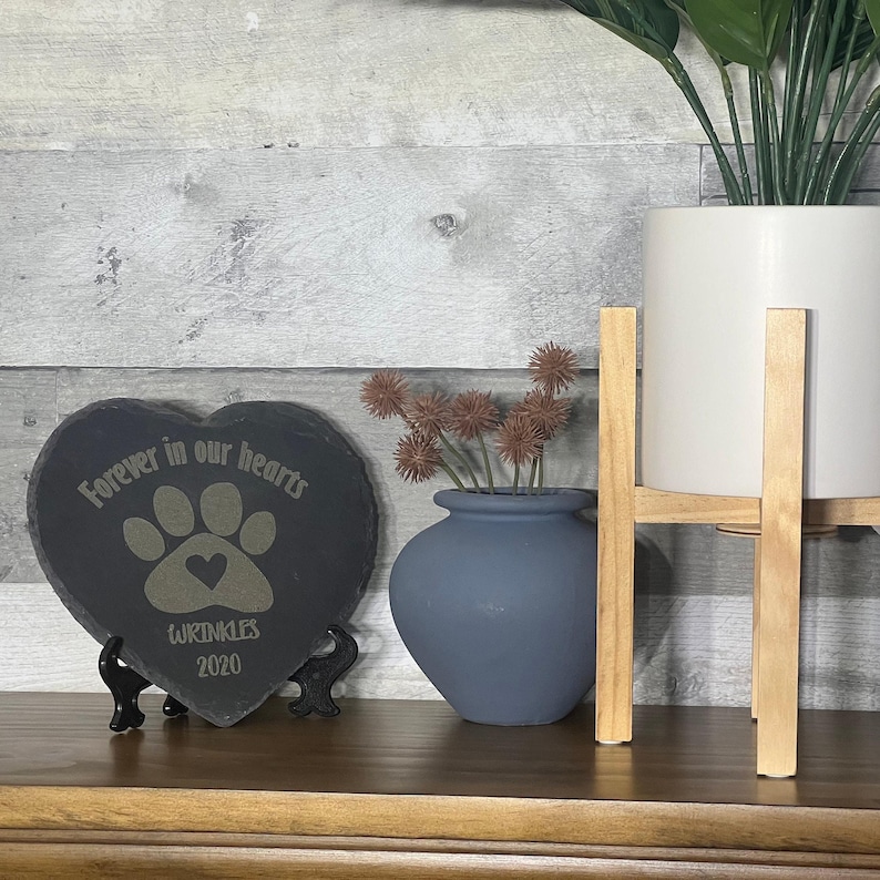 Pet Memorial Stone, Pet Loss Gift, Heart Slate Plaque, Custom Dog Memorial, Cat Sympathy Gift, Engraved Grave Marker, Remembrance image 4