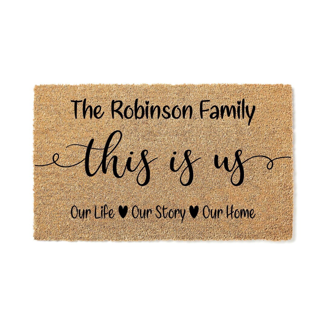 Personalized Welcome Mat: Custom Doormat This is Us - Housewarming Gift ...