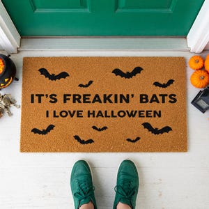 It’s Freakin’ Bats I Love Halloween Doormat Welcome Mat 1497