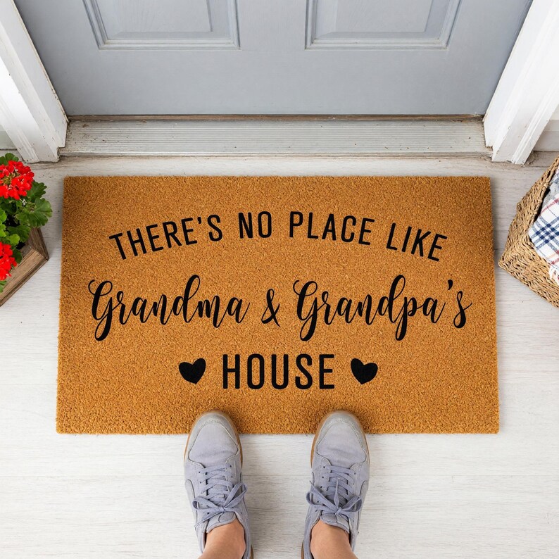 Custom Personalized Doormat: There's No Place Like Grandma & Grandpa's House, Welcome Mat