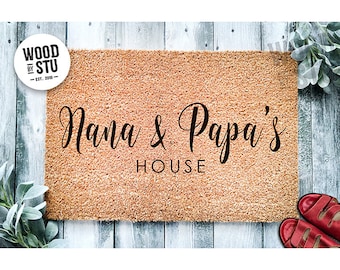 Custom Doormat Personalized Gift Grandparent's Day Gift for Grandparents | Nana and Papa's House | Grandpa Grandma Nanny Nana Granny 1430