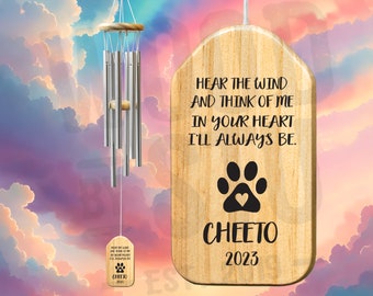 Loss of Cat Memorial Gift Pet Memorial Gifts Pet Loss Sympathy Gift Windchime Wind Chimes Sympathy Gift Cat Remembrance In Memory Pet Paw