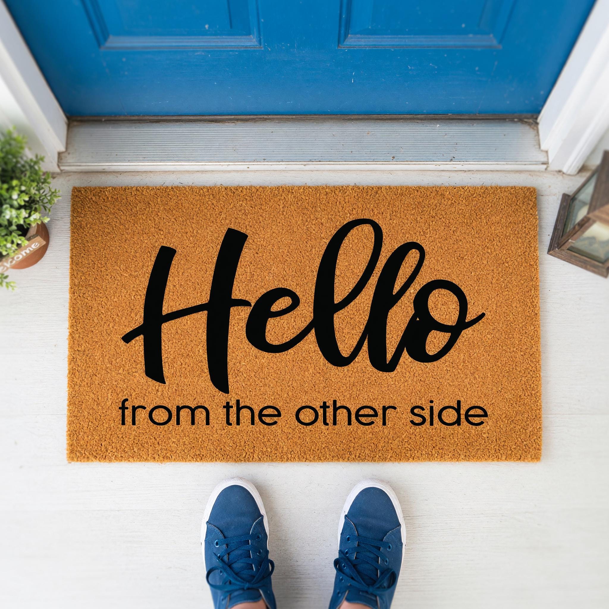 Hello From the Other Side, Funny Welcome Mat, Front Porch