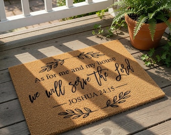 Doormat, 24:15 Bible Verse Doormat, Religious Welcome Mat, Housewarming Gift, New Home Gift, Faith Based Door Mat, Doormats