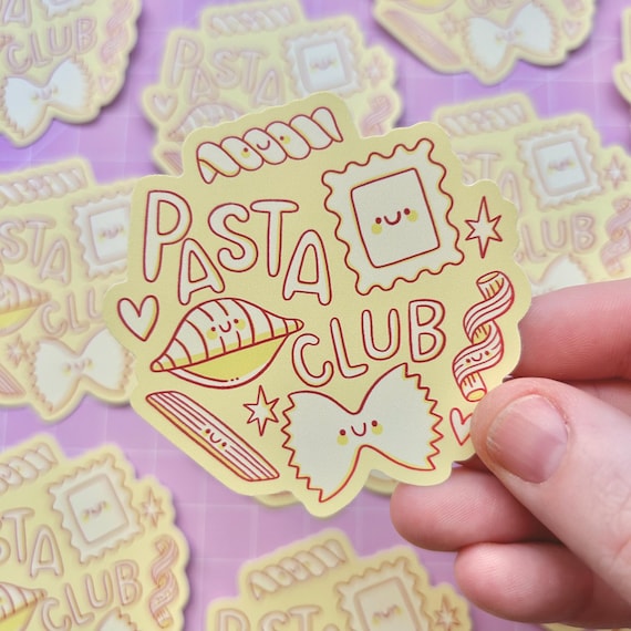 Pasta Club - Waterproof Vinyl Sticker – Food Stickers - Water bottle - Carbs  - Scrapbook - Junk Journal - Stickers