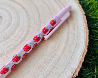 Berry Cuties Ballpoint Pen - Discounted *Please read listing* - Cute Stationery - Lists - Strawberry - Plastic Pen - Black Ink -  Kellylou