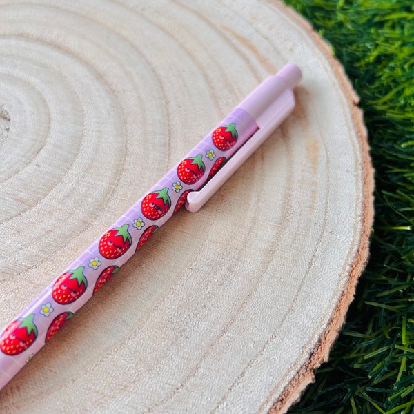 Berry Cuties Ballpoint Pen - Discounted *Please read listing* - Cute Stationery - Lists - Strawberry - Plastic Pen - Black Ink -  Kellylou