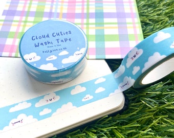 Cloud Cuties Washi Tape - Weather Washi - Clouds - Stationery - Washi Set - Cute - Snail Mail - Journalling - Scrapbook - Kawaii - Kellylou