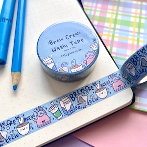 Washi Tape - Tee und Kaffee - Teebeutel - Tee-Geschenke - Essen - Washi-Set - Süß - Journaling - Scrapbooking - Schreibwaren - Kellylou