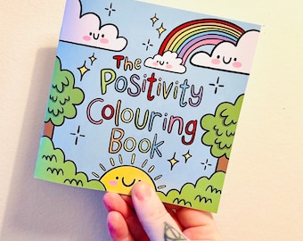 Mini Positivity Colouring Book - Mental Health - PMA - Posi Vibes - Colouring In - Adult Colouring - Sticker Sheet - Mindfulness - Kellylou
