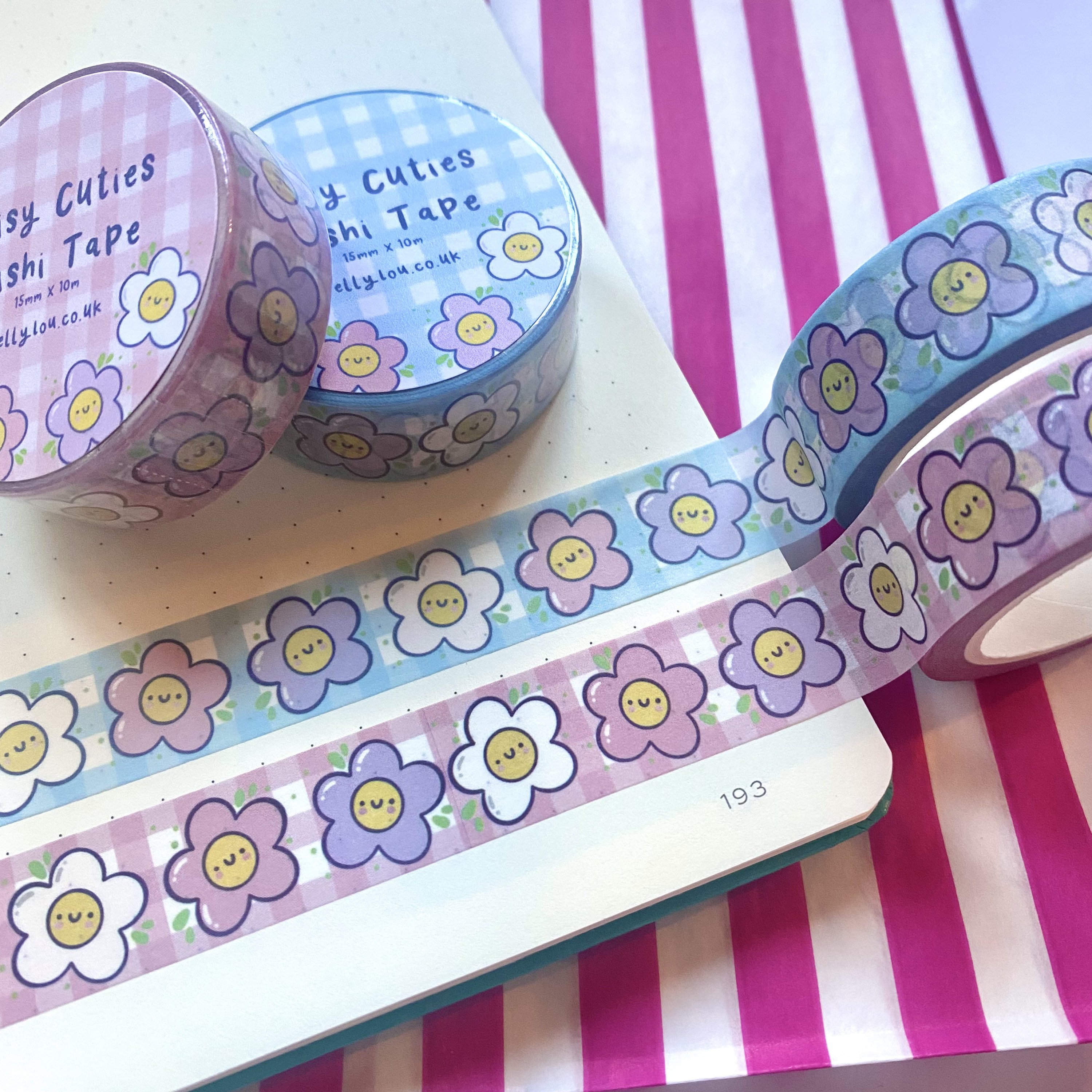 Kawaii Flowers and Daisies Washi tape – Sparkles in the Wild