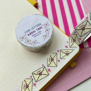 Fita adesiva washi para cartas de amor - Envelopes - Correio tradicional - Papelaria - Fofo - Divertido - Diário de sucata - Scrapbooking - Pen Palling - Kawaii - Kellylou