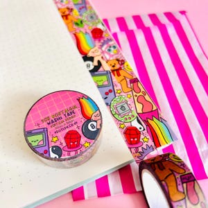 Fita Washi Nostalgia dos anos 90 - Brinquedos - Anos 90 - Furby - Infância - Papelaria - Conjunto Washi - Fofo - Diário - Scrapbooking - Kawaii - Kellylou