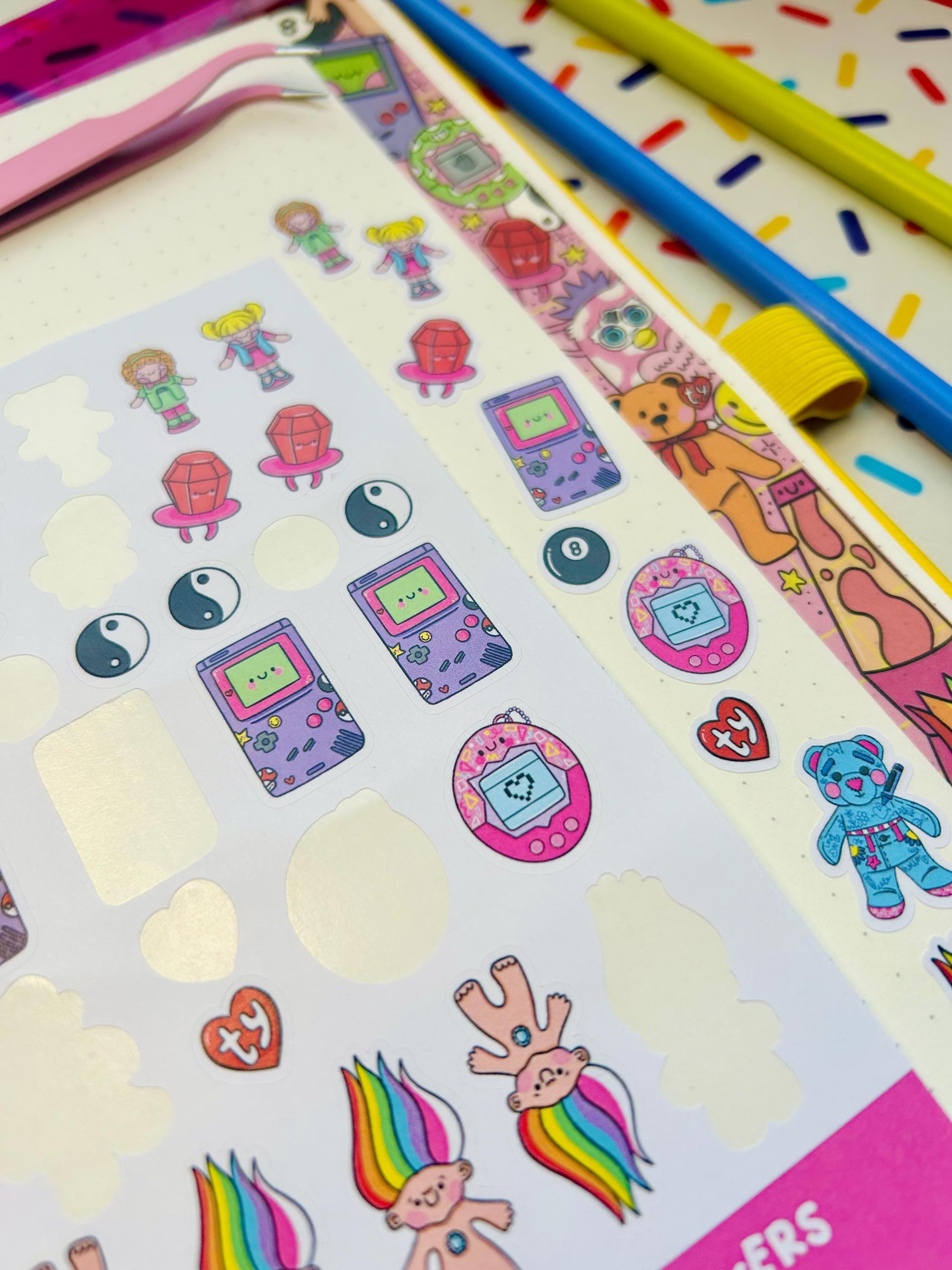1990s Sheets 90s Nostalgia Deco Sticker Sheet - Paper Stickers - Planner - Journal ...
