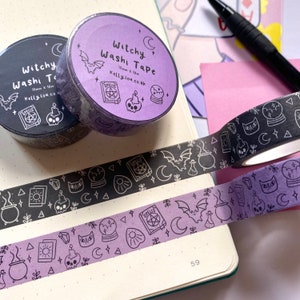 Witchy Vibes Washi Tape - Halloween - Spooky Washi Tape Set - Stationair - Snail Mail - Journalling - Scrapbooking - Kawaii Washi - Kellylou
