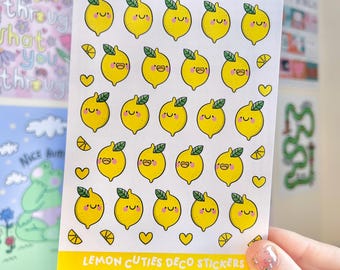 Lemon Cuties : Deco Paper Sticker Sheet - Junk Journal - Planner - Citrus - Colourful - Food Stickers - Fruit