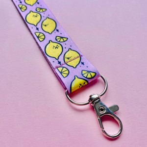 Sweet & Sour Lemons Lanyard Fruits Food Cute Work College Uni Id Badge Pin Collection School Keys Keychain Kellylou image 2