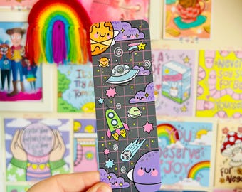Space Cuties Bookmark - Planets - Stars - UFO - Rocket - Book Gifts - Book Lover - Bookish Gifts - Kawaii - Kellylou - Reading - Bookworm