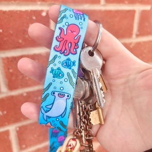 Sealife Polyester Lanyard: Säkerhetsbrytare - ID-bricka - Skola - Universitet - Högskola - Nycklar - Arbete - Kawaii - Haj