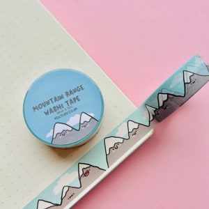 Washi-tape bergketen - landschap - schattig - briefpapier - reizen - avontuur - snail mail - journalling - plakboek - kawaii - Kellylou